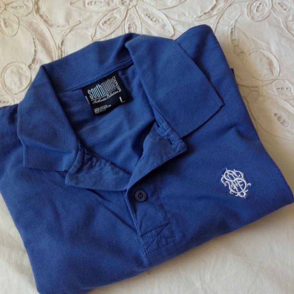 SOUTHPOLE BLUE POLO L NWOT